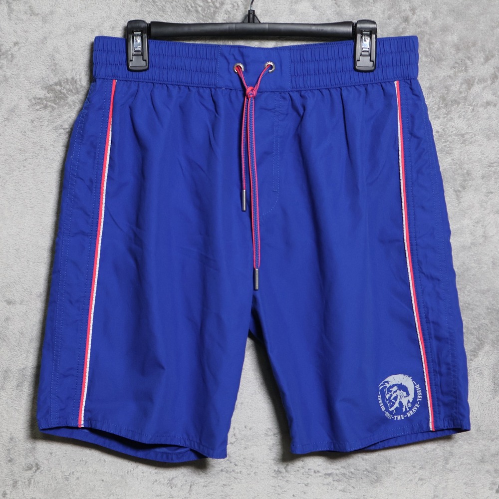 Diesel Swim Shorts Mens Large Blue Beach Only The Brave Mohawk Casual Trunks